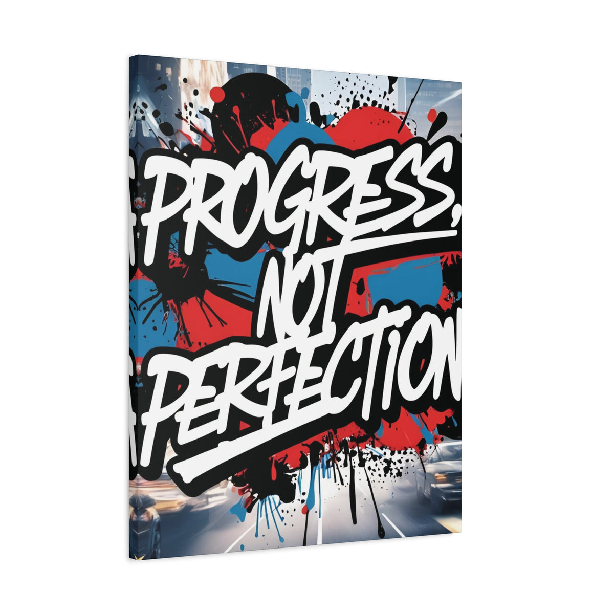 Progress Not Perfection Canvas Wall Art - Motivational Home Decor
