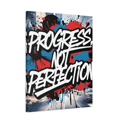 Progress Not Perfection Canvas Wall Art - Motivational Home Decor