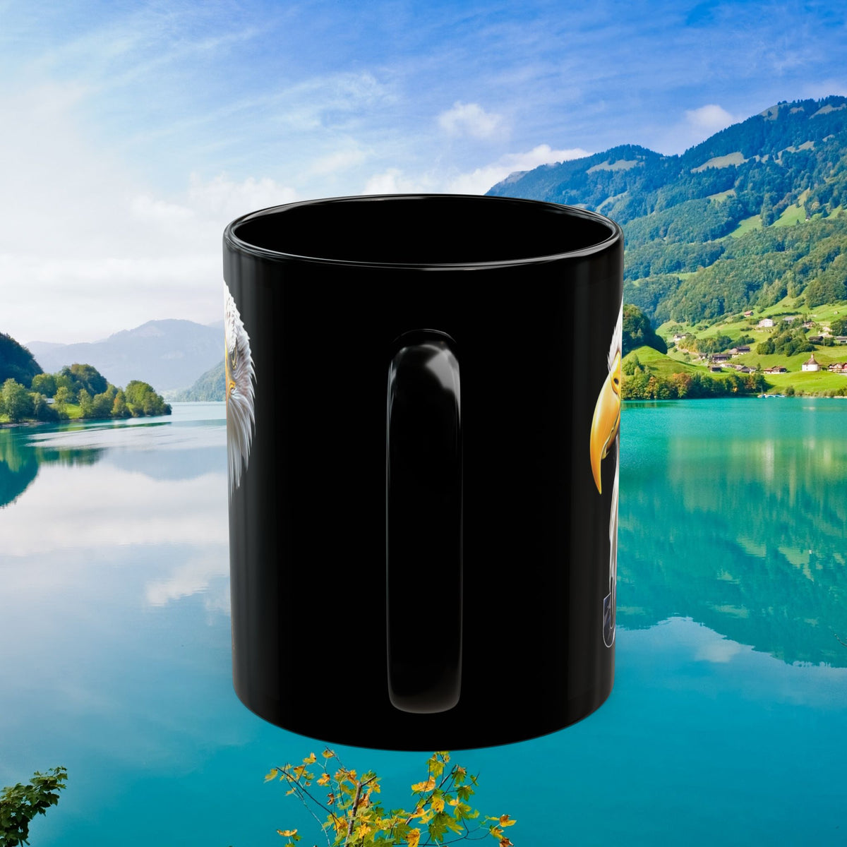 Majestic USA Bald Eagle Black Mug - Patriotic Wildlife Design - 11oz/15oz
