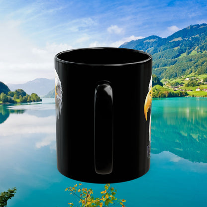 Majestic USA Bald Eagle Black Mug - Patriotic Wildlife Design - 11oz/15oz