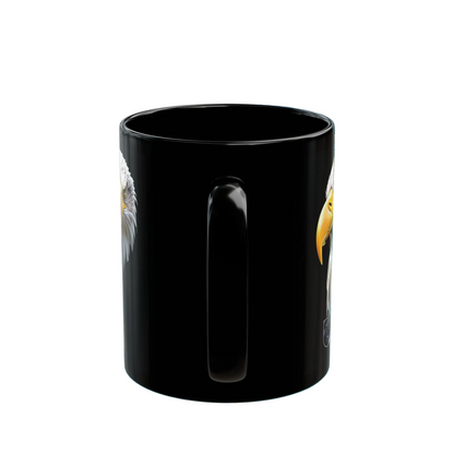 Majestic USA Bald Eagle Black Mug - Patriotic Wildlife Design - 11oz/15oz