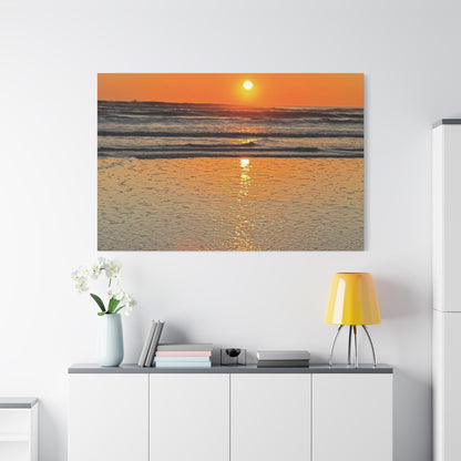 Sunset Beach Canvas Print, Ocean Decor, Wall Art, Home Decor, Coastal Artwork for Living Room