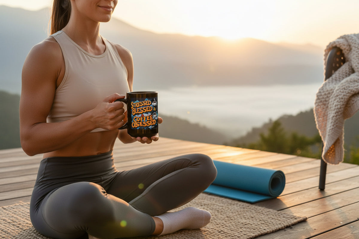 Stressed Blessed & Coffee Obsessed Travel Mug - Insulated - 11oz