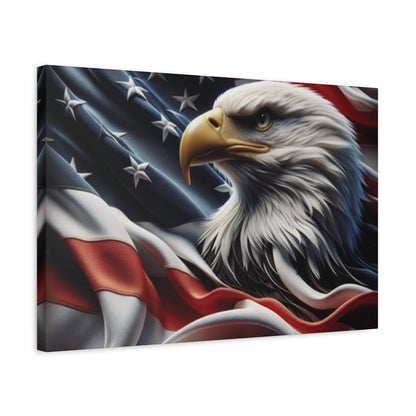 Patriotic Eagle Canvas Wall Art - American Flag Decor - Red White Blue - Gallery Wrapped - 27 Sizes - Veteran Gift