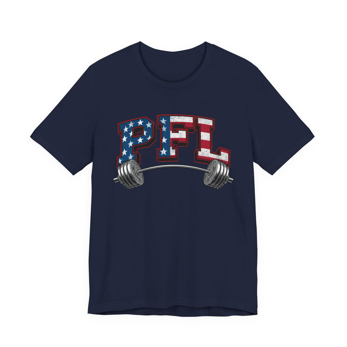 PFL Patriot Fit Life T-Shirt | American Flag Barbell Weightlifting Tee – LIVE FIT