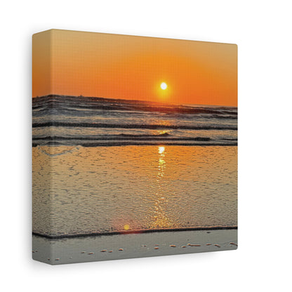 Sunset Beach Canvas Print, Ocean Decor, Wall Art, Home Decor, Coastal Artwork for Living Room