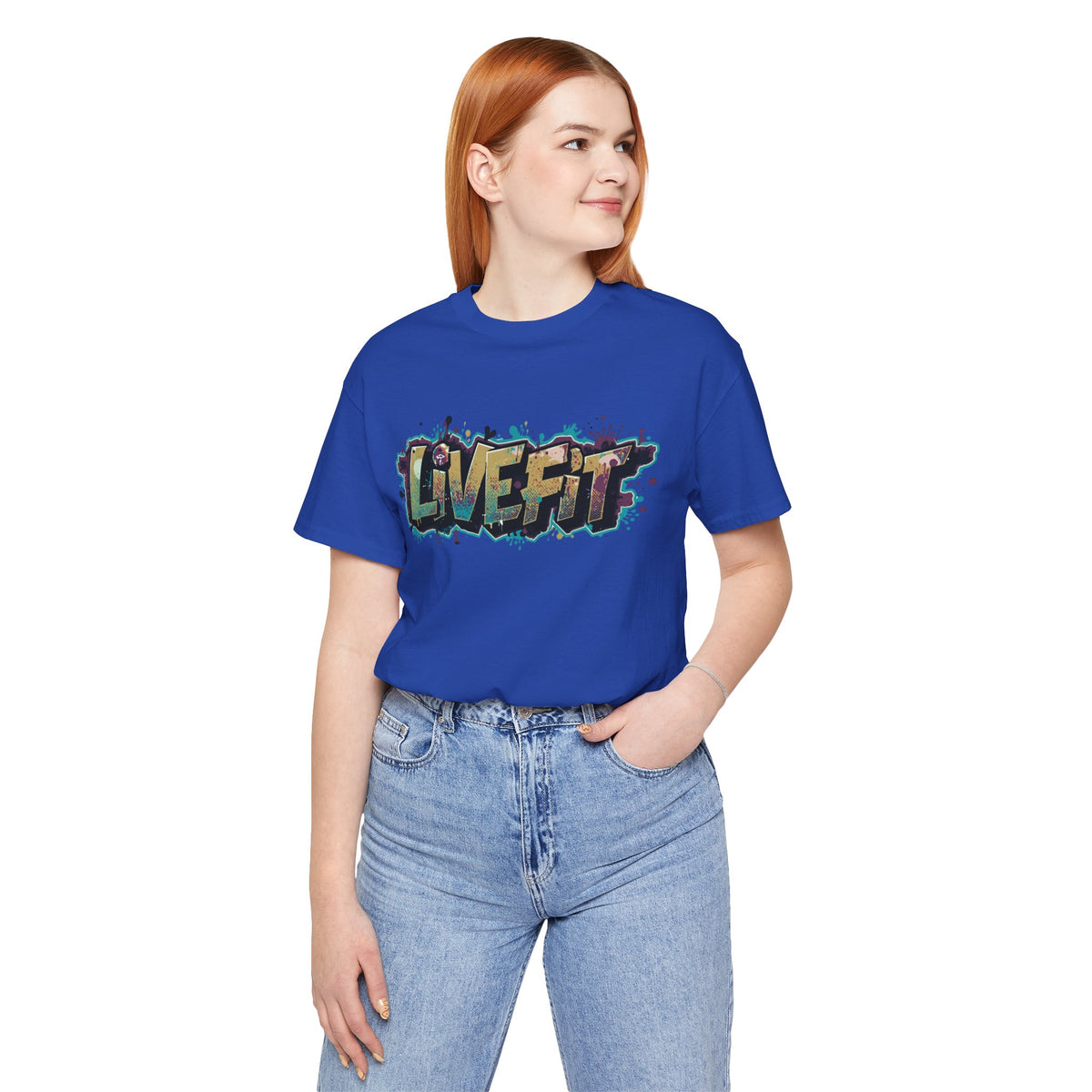 LIVE FIT Graphic Fitness Tee - Motivational Workout T-Shirt - Unisex XS-4XL