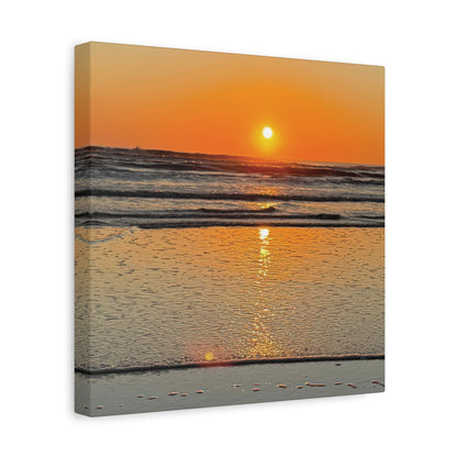 Sunset Beach Canvas Print, Ocean Decor, Wall Art, Home Decor, Coastal Artwork for Living Room