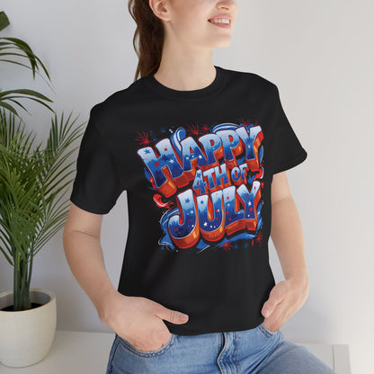 Happy 4th of July T-Shirt - Independence Day Bald Eagle - American Flag Graphic Tee