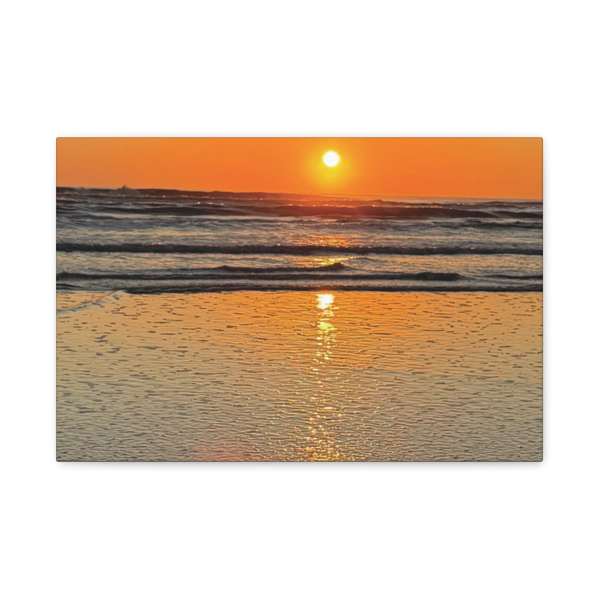 Sunset Beach Canvas Print, Ocean Decor, Wall Art, Home Decor, Coastal Artwork for Living Room