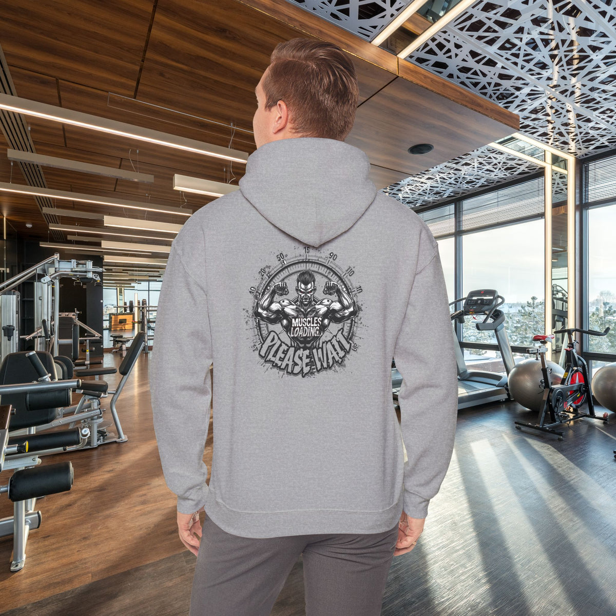 Muscles Loading Please Wait - Motivational Fitness Hoodie - Gym Sweatshirt - Unisex S-5XL