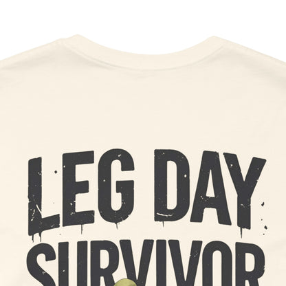 Leg Day Survivor Tee - Fitness Shirt - Workout Apparel - Gym Gift - Unisex Graphic Tee - Funny T-shirt
