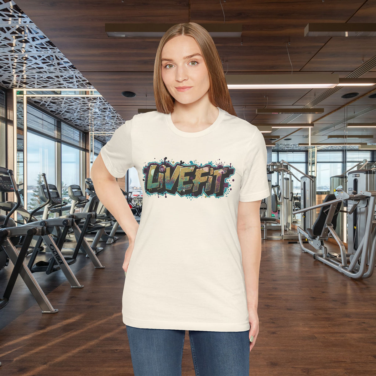 LIVE FIT Graphic Fitness Tee - Motivational Workout T-Shirt - Unisex XS-4XL