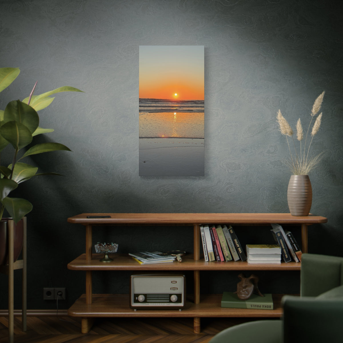 Sunset Beach Canvas Print, Ocean Decor, Wall Art, Home Decor, Coastal Artwork for Living Room
