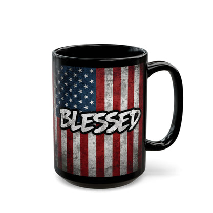 Blessed Mug - Vintage American Flag Design - Patriotic Gift - 11oz/15oz