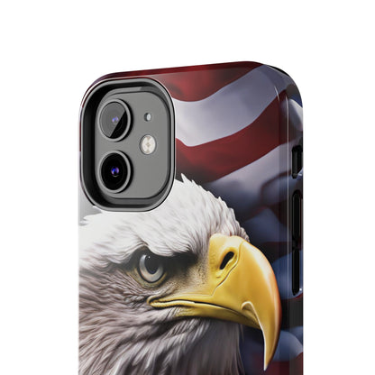 Patriotic - Bald Eagle - Phone Case - Tough Phone Case - American Flag Design - Gift for Veterans - National Holidays - Outdoor Adventures - Eagle Lover