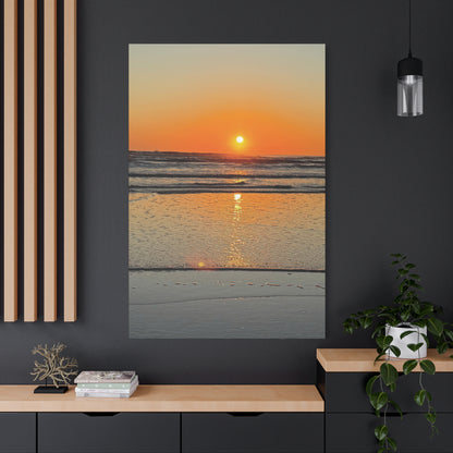 Sunset Beach Canvas Print, Ocean Decor, Wall Art, Home Decor, Coastal Artwork for Living Room