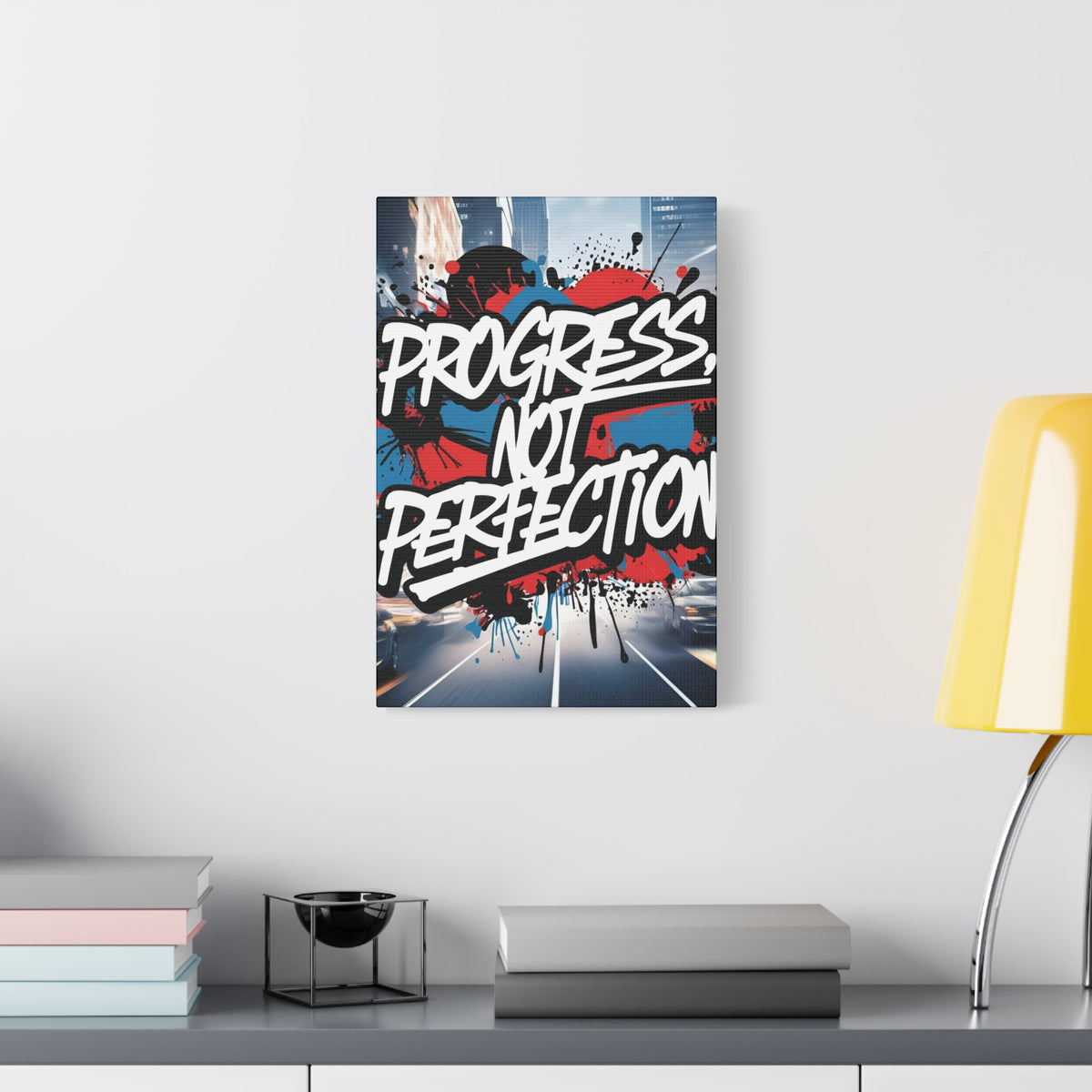 Progress Not Perfection Canvas Wall Art - Motivational Home Decor