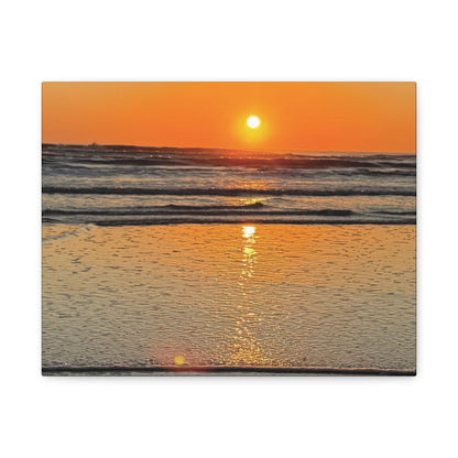 Sunset Beach Canvas Print, Ocean Decor, Wall Art, Home Decor, Coastal Artwork for Living Room