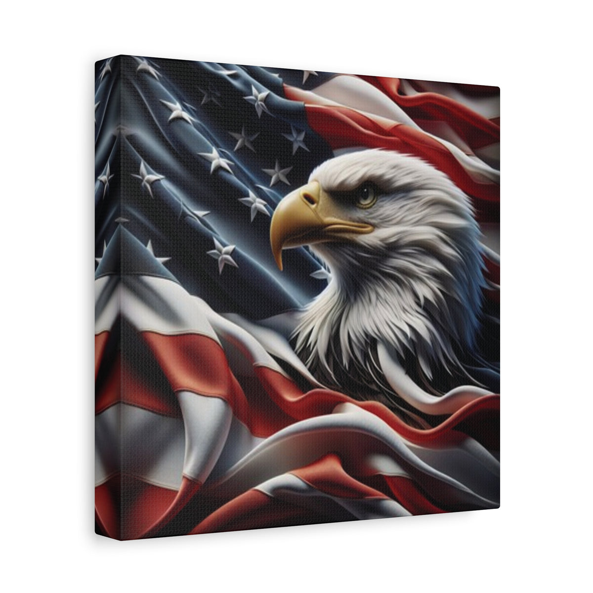 Patriotic Eagle Canvas Wall Art - American Flag Decor - Red White Blue - Gallery Wrapped - 27 Sizes - Veteran Gift