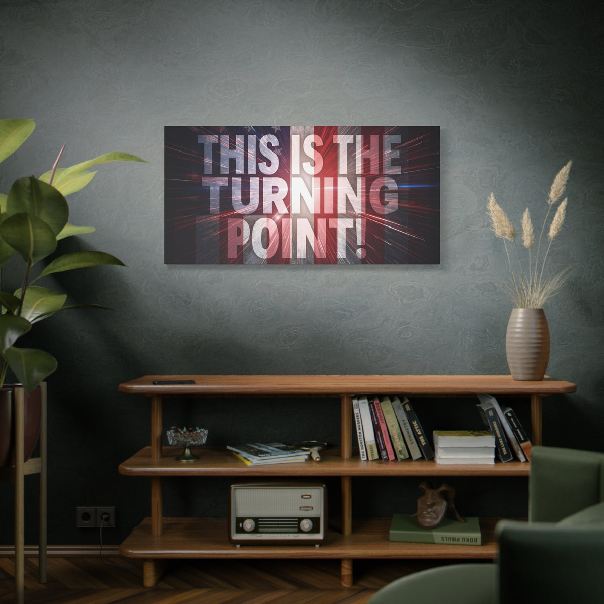 This Is The Turning Point! Canvas Wall Art - Patriotic American Flag - Red White Blue - Motivational Decor - 36 Sizes
