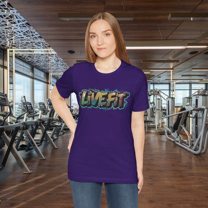 LIVE FIT Graphic Fitness Tee - Motivational Workout T-Shirt - Unisex XS-4XL