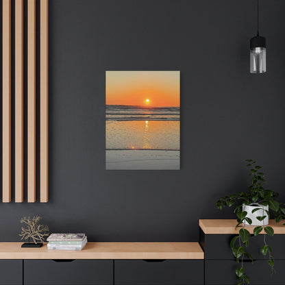 Sunset Beach Canvas Print, Ocean Decor, Wall Art, Home Decor, Coastal Artwork for Living Room