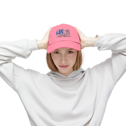 USA Distressed Flag Cap - Unisex Cotton Twill Hat - Patriotic Headwear