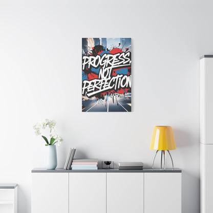 Progress Not Perfection Canvas Wall Art - Motivational Home Decor