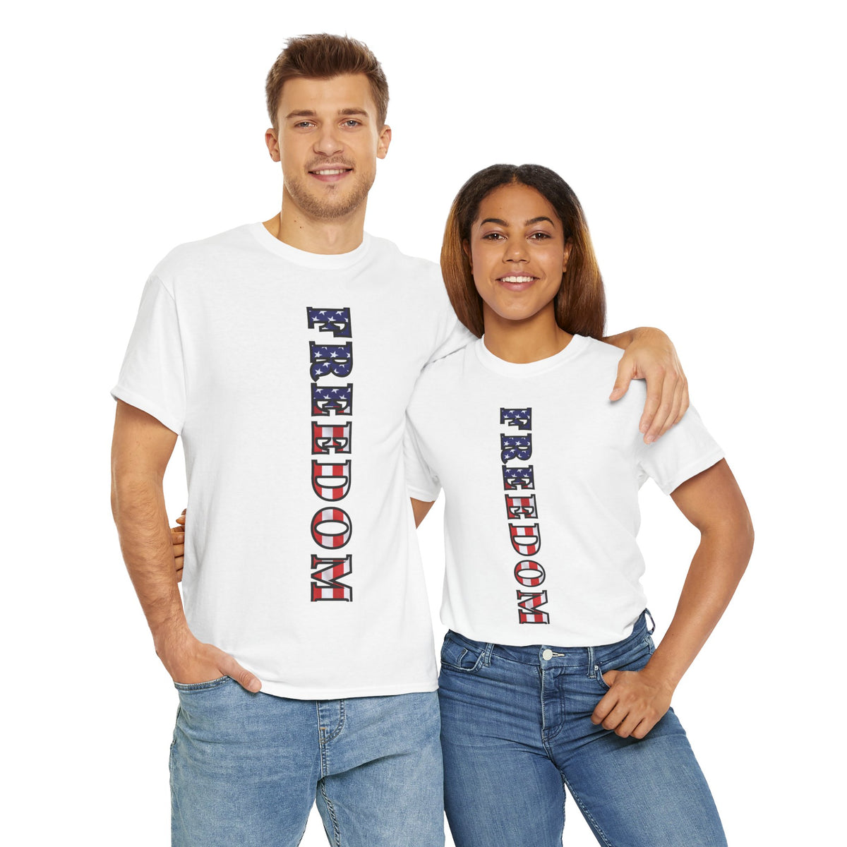 Freedom Patriotic T-Shirt - Red White Blue - American Flag Tee - Unisex S-5XL