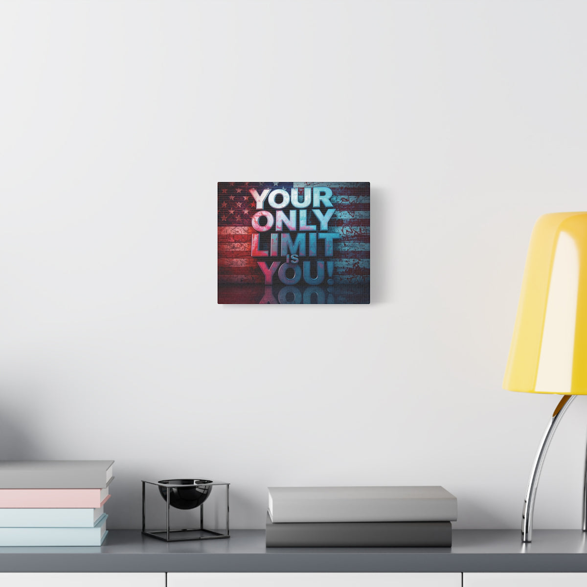 Your Only Limit Is You Canvas Wall Art - Motivational Vintage Flag Decor