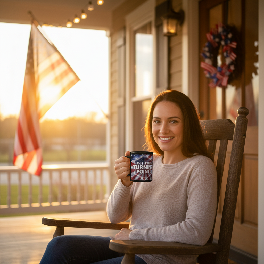 This Is The Turning Point! Motivational Mug - American Flag - 11oz/15oz
