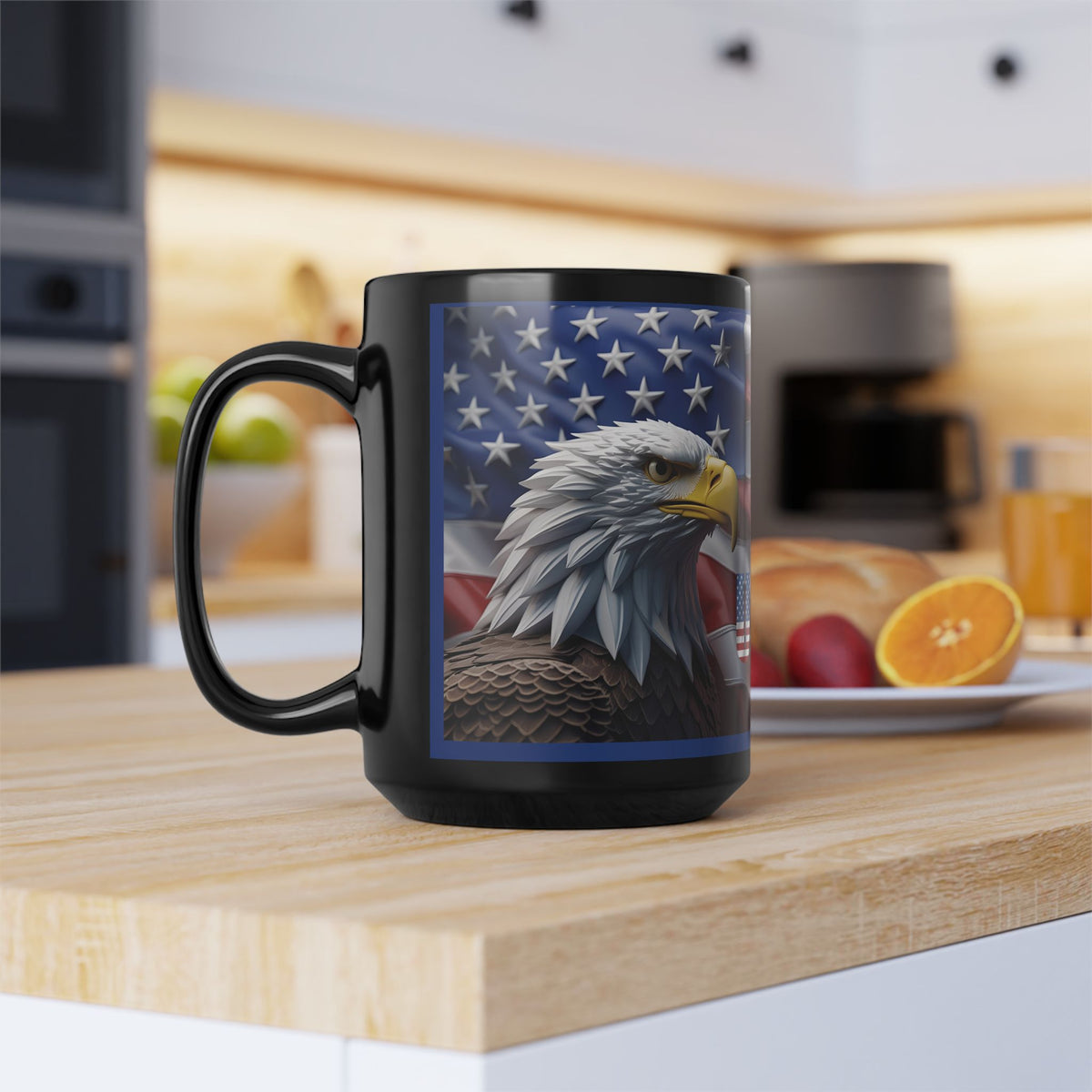 Patriotic Eagle Mug - Vintage American Flag Design - 11oz/15oz