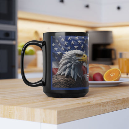 Patriotic Eagle Mug - Vintage American Flag Design - 11oz/15oz