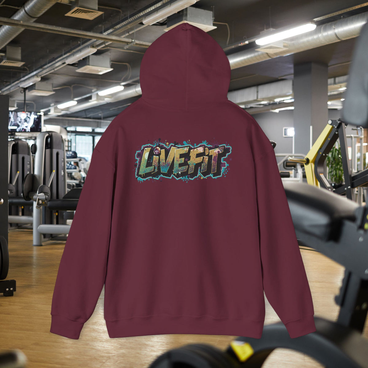 LIVE FIT Hoodie - Unisex Heavy Blend Sweatshirt - Fitness Gym Wear - Workout Apparel - S-5XL