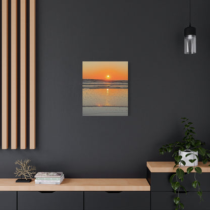Sunset Beach Canvas Print, Ocean Decor, Wall Art, Home Decor, Coastal Artwork for Living Room