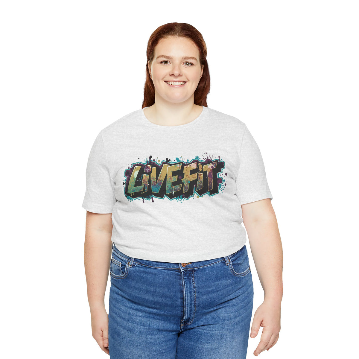 LIVE FIT Graphic Fitness Tee - Motivational Workout T-Shirt - Unisex XS-4XL