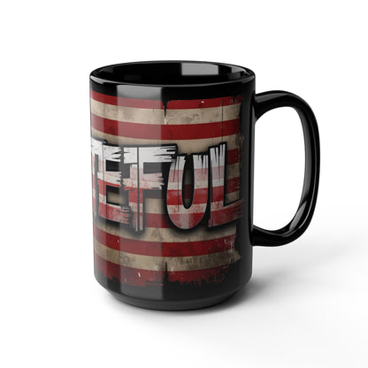 Grateful Mug - Vintage American Flag Design - Patriotic Gift - 11oz/15oz
