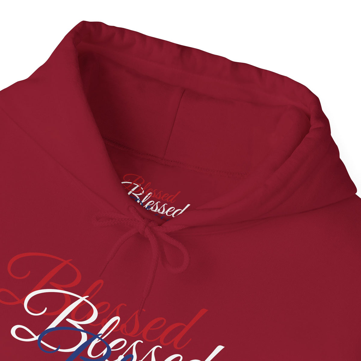 Blessed Hoodie - Patriotic Red White Blue - Unisex Pullover - Front & Back Print - S-5XL