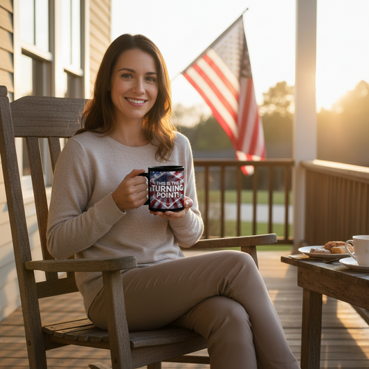 This Is The Turning Point! Motivational Mug - American Flag - 11oz/15oz