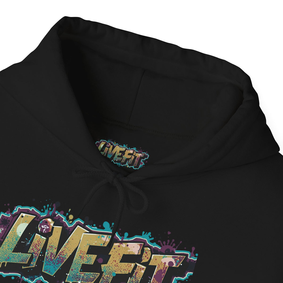 LIVE FIT Hoodie - Unisex Heavy Blend Sweatshirt - Fitness Gym Wear - Workout Apparel - S-5XL