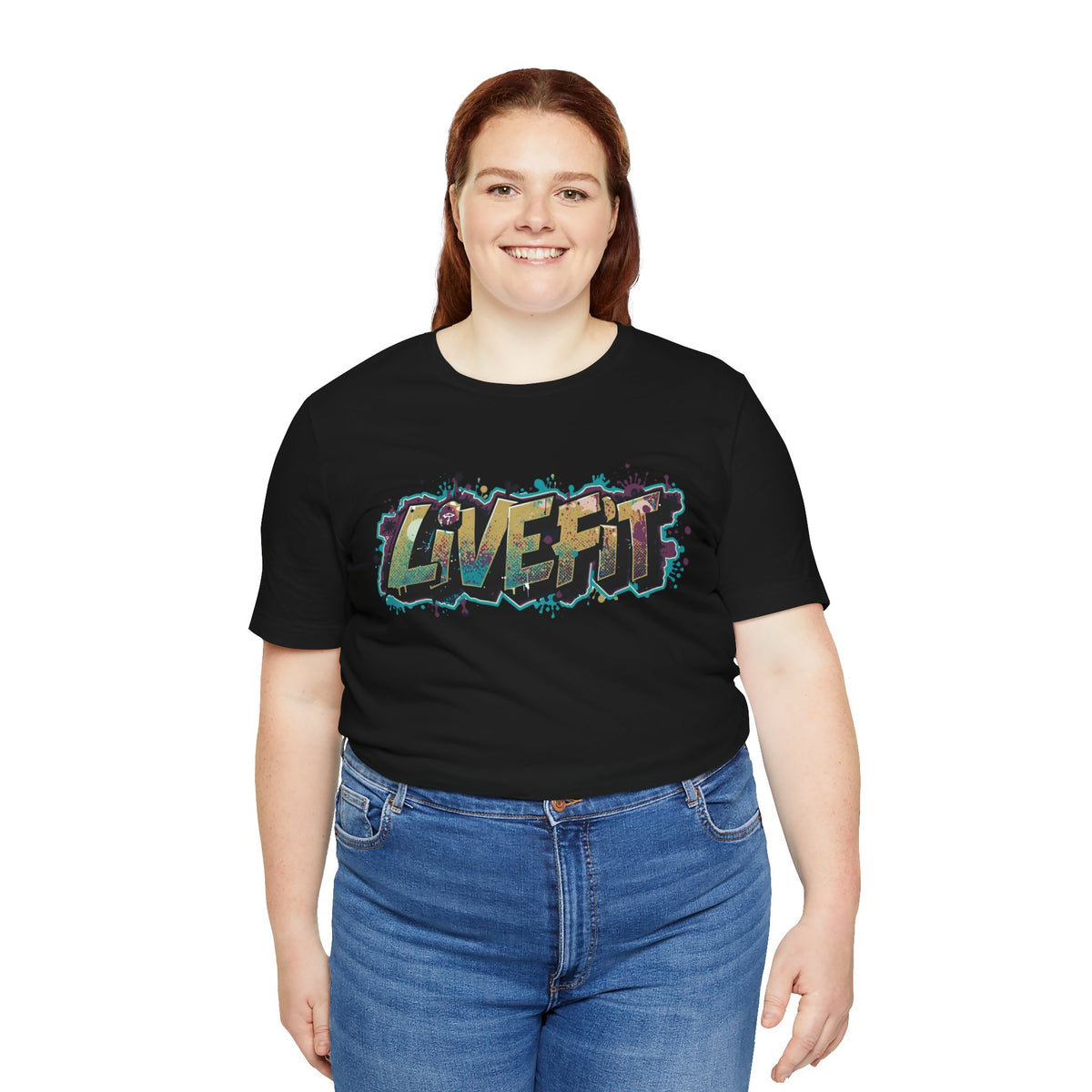 LIVE FIT Graphic Fitness Tee - Motivational Workout T-Shirt - Unisex XS-4XL