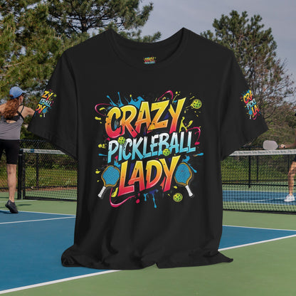 Crazy Pickleball Lady T-Shirt - Funny Pickleball Tee - Unisex Graphic Shirt - XS-5XL