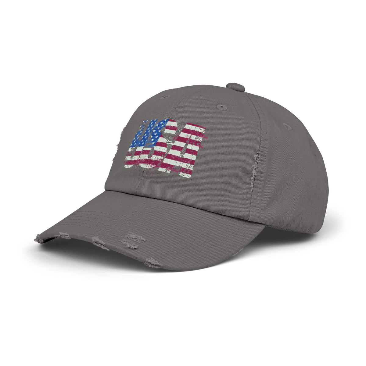 USA Distressed Flag Cap - Unisex Cotton Twill Hat - Patriotic Headwear
