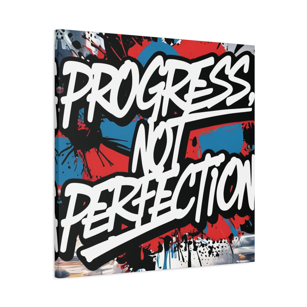 Progress Not Perfection Canvas Wall Art - Motivational Home Decor