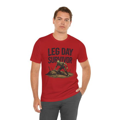Leg Day Survivor Tee - Fitness Shirt - Workout Apparel - Gym Gift - Unisex Graphic Tee - Funny T-shirt