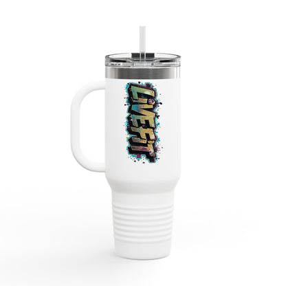 Insulated Travel Mug - Live Fit - 40oz Fitness Water Bottle - Gym Coffee Cup - Durable Travel Tumbler - Motivational Drinkware
