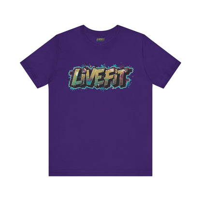 LIVE FIT Graphic Fitness Tee - Motivational Workout T-Shirt - Unisex XS-4XL