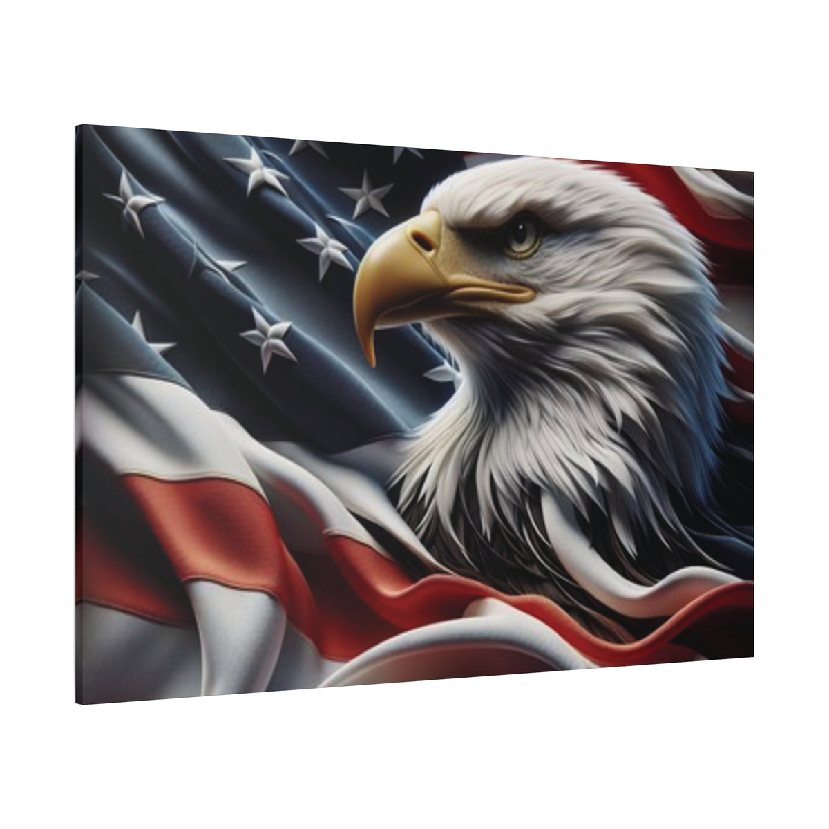 Patriotic Eagle Canvas Wall Art - American Flag Decor - Red White Blue - Gallery Wrapped - 27 Sizes - Veteran Gift