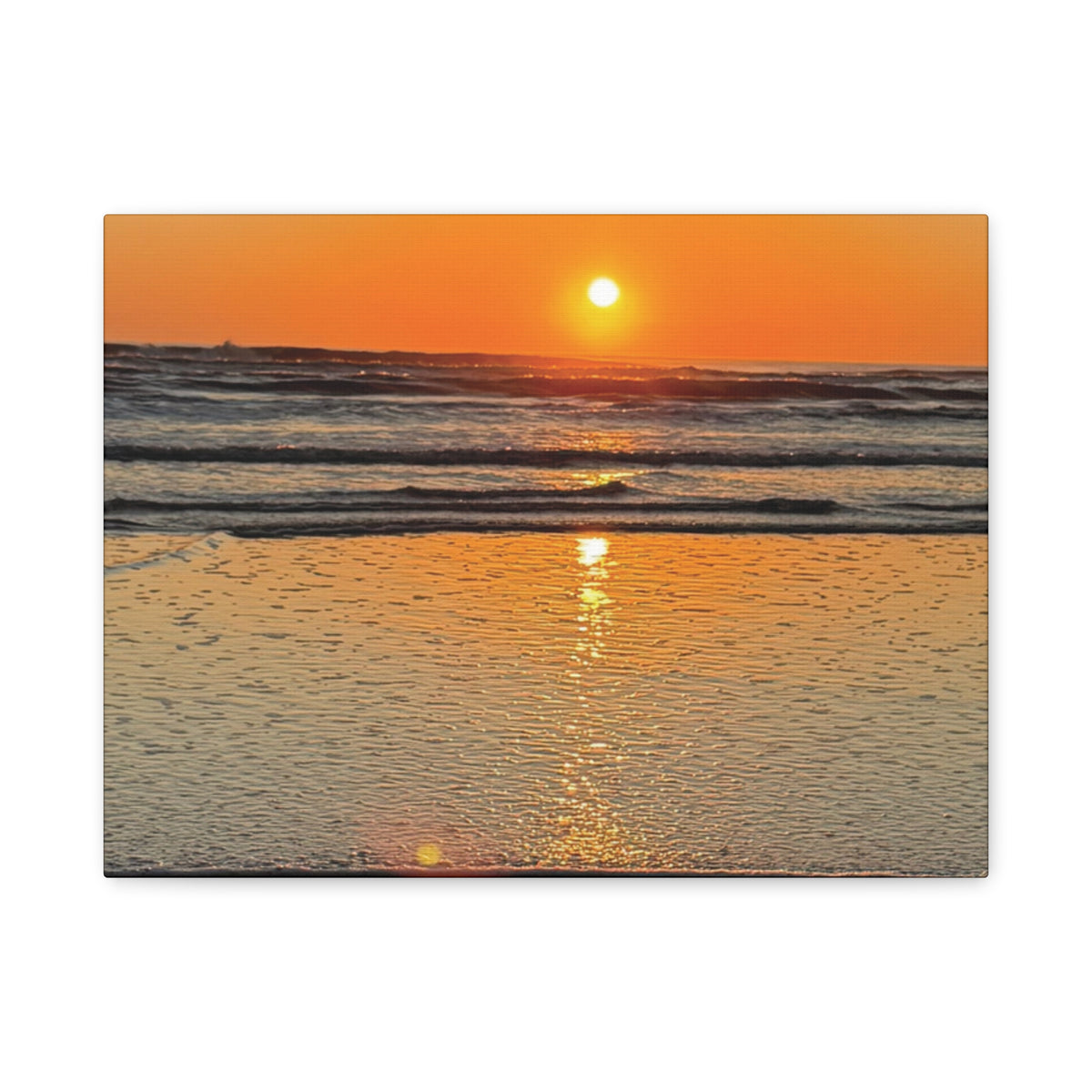 Sunset Beach Canvas Print, Ocean Decor, Wall Art, Home Decor, Coastal Artwork for Living Room